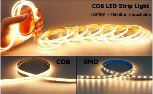 Miniatura 6 de YUNBO Tira de luz LED COB de 12 V 3000 K blanco cálido 16.4 pies de alta densidad 480LED/M CRI>90 Uniforme sin puntos autoadhesivo cortable flexible