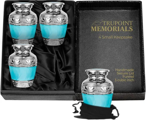 Miniatura 14 de Trupoint Memorials Urnas pequeñas para recuerdo de cenizas humanas, mini urna de cremación decorativa para hombres y mujeres adultos, juego de 4