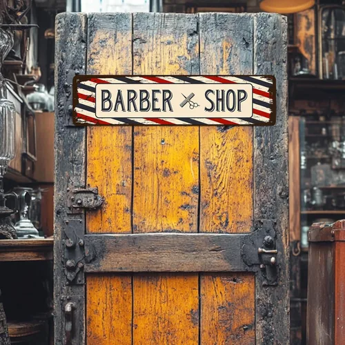 Miniatura 7 de Accesorios de Decoración de Barbería - Póster de Barbería Letreros de Lata de Metal Vintage Arte de Pared, Regalos de Barbero para Hombres