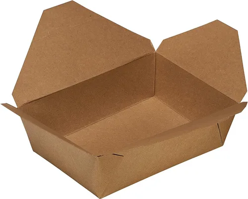 Miniatura 9 de EcoQuality Cajas de papel kraft marrón para llevar de 45 onzas, recipientes resistentes a la grasa para microondas, contenedores para llevar