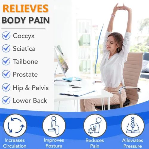 Miniatura 6 de Cojín de gel para asiento de gel, cojín de gel refrigerante, transpirable, cojín de gel con funda antideslizante para silla de oficina en casa, Azul