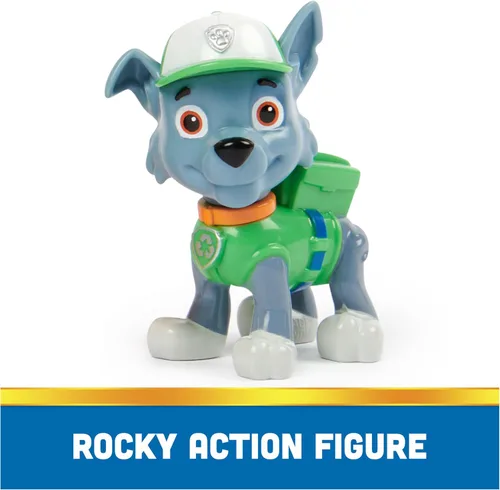 Miniatura 6 de PAW Patrol, Camión de reciclaje de Rocky, camión de juguete con figura de acción coleccionable, juguetes para niños con conciencia sostenible
