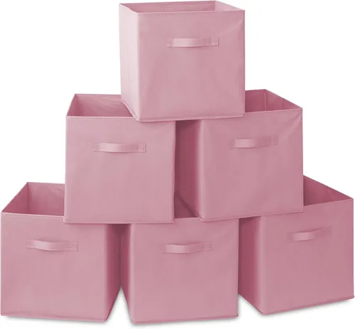 Miniatura 38 de Casafield juego de 6 cubos de almacenamiento plegables de tela, canastas de tela plegables de 11 pulgadas, para estantes, cubos organizadores