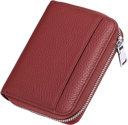 Miniatura 18 de SENDEFN Cartera de cuero para mujer, con bloqueo RFID, pequeñas carteras compactas, titular de la tarjeta de crédito con ventana de identificación