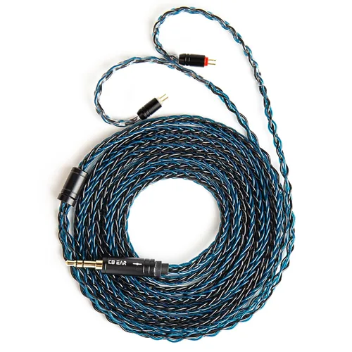 Miniatura 18 de H HIFIHEAR Cable de repuesto mejorado para auriculares, 8 núcleos, cable de cobre chapado en plata con cable IEM de 2 pines de 0.031 in para UM3X