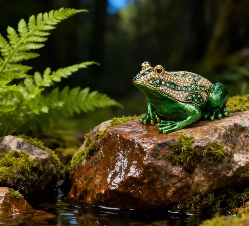Miniatura 6 de Frog - Joyero con bisagras esmaltadas pintadas a mano, figuras de animales, adornos artesanales, regalo único para decoración del hogar
