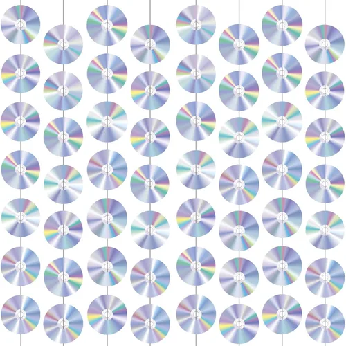 Pancartas de CD disco retro de los años 90, recortes de papel, colgantes en remolino, techo Y2K principios de los años 2000, decoraciones de fiesta