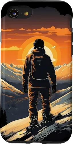 Miniatura 18 de Snowboarding Snowboard Snowboarder Mountain Sunset Case for iPhone 17