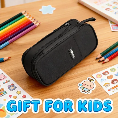 Miniatura 7 de YOKUMA Estuche de Lápices Bolsa de Lápices para Niños de Gran Capacidad Bolsa Caja de Bolígrafos, Suministros Escolares Universitarios Estéticos