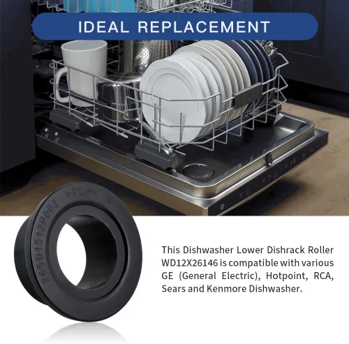 Miniatura 3 de KOZHOM [Actualizado] WD12X26146 Ruedas inferiores para lavaplatos para GE, rodillo inferior para lavaplatos, reemplaza WD12X10435, AP6989036