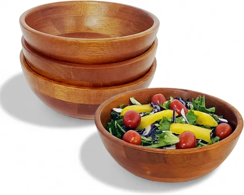 Miniatura 16 de Woodard & Charles - Cuenco grande de madera para ensaladas, frutas, palomitas de maíz, pasta, 10 pulgadas de diámetro x 4.5 pulgadas de alto