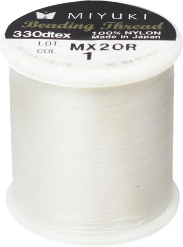 Miniatura 34 de Hilo para abalorios Miyuki – Hilo de nylon previamente encerado para proyectos de enhebrado, carrete de 50 m/55 yardas, color marrón, diámetro