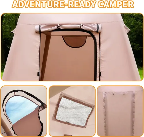 Miniatura 4 de Inflatable Camping Tent with Hand Pump,4 Season Waterproof Outdoor Oxford Blow up 2-4Person with Mesh Windows & Door Tent House.