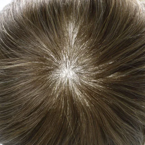 Miniatura 4 de Cabello humano para hombres, tupé, piezas de cabello humano europeo, todo en V, artesanía, 0.002 in, piel fina, sistemas de reemplazo de cabello