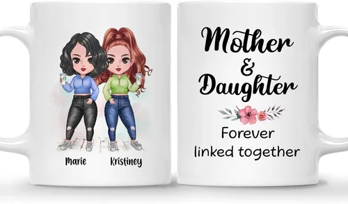 Miniatura 17 de Gossby Taza personalizada para madre y 1 hija, como madre como hija, regalos para madre, mejores tazas de café para madre, taza personalizada