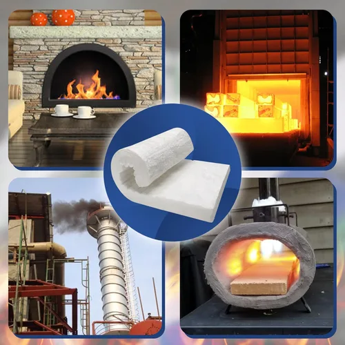 Miniatura 6 de SIMOND STORE Manta de fibra de cerámica, 24 "x 15" x 2" de grosor, 2400F 8# densidad, aislamiento ignífugo para chimenea, estufa de leña, horno