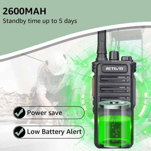 Miniatura 4 de Retevis RB89 Radio de 2 vías de largo alcance, Walkie Talkie de alta resistencia, inalámbrico, alta potencia, 700,000 pies cuadrados/50 pisos