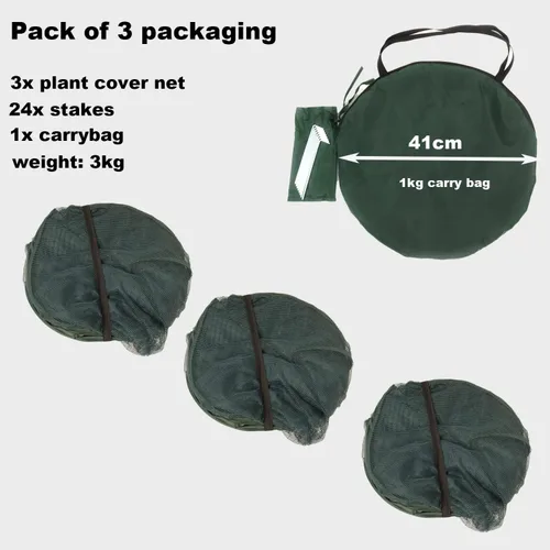 Miniatura 8 de Funda de red de jardinería emergente, 36 x 36 x 39 pulgadas, paquete de 2, cubierta protectora de plagas para verduras, frutas, red de jardinería