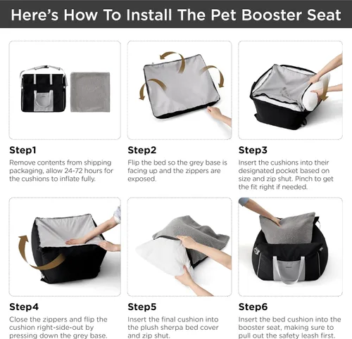 Miniatura 7 de Lesure Asiento de Coche Elevador para Perros Pequeños - Asiento de Coche Impermeable para Perros con Bolsillos de Almacenamiento, Correa