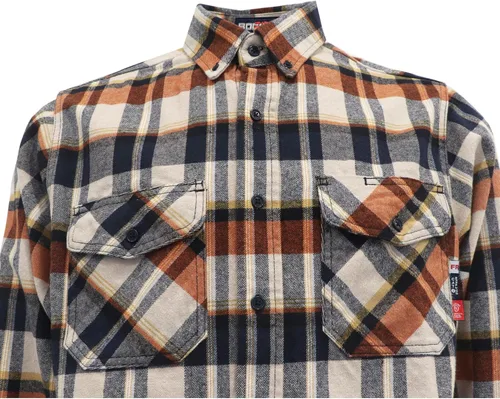 Miniatura 3 de BOCOMAL Camisas con capucha FR, camisas de franela a cuadros, con botones, resistentes al fuego, camisas de franela resistentes a la llama, chaqueta
