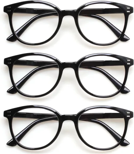 SIGVAN Paquete de 3 lentes de lectura, bisagra de resorte, elegantes lectores color negro/tortuga para hombres y mujeres 3 Negro