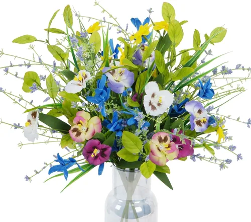 3 paquetes de flores silvestres artificiales mixtas de seda falsa de 20 pulgadas, arreglos florales vibrantes para jarrón de interior, hogar, mesa