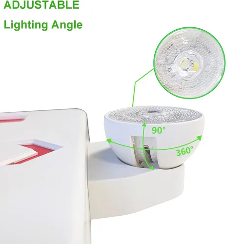 Miniatura 3 de Señal de salida LED rojo con luces de emergencia, dos luces de salida de emergencia de cabeza ajustable con batería de respaldo, lámpara LED dual