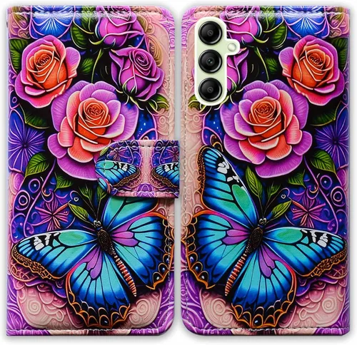 Miniatura 25 de Bcov Funda para Galaxy A14 5G, diseño de pájaro negro y verde con tapa para teléfono con ranura para tarjeta y soporte para Samsung Galaxy A14 5G