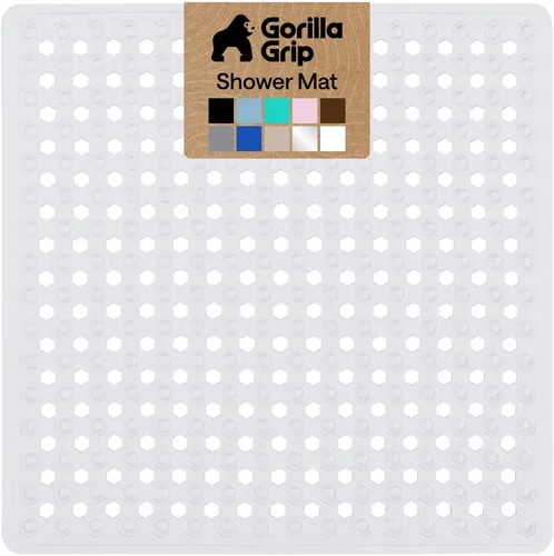 Miniatura 20 de GORILLA GRIP Alfombrilla para bañera patentada, lavable a máquina, con ventosas y orificios de drenaje para mantener las bañeras limpias, suave