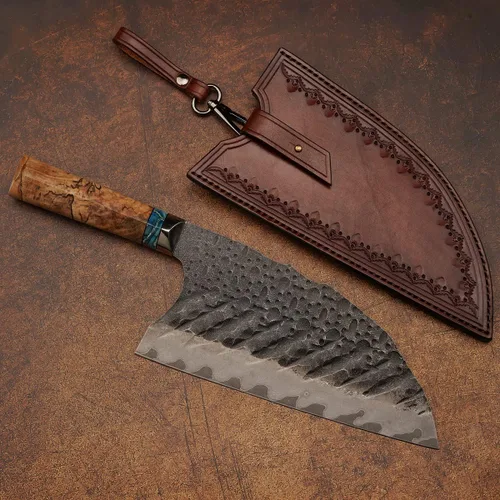 Miniatura 3 de Cuchillo de cocina chino de acero Skd11 forjado, cortador de mano profesional de 8.5 pulgadas, picador afilado de alta dureza, para carne y verduras
