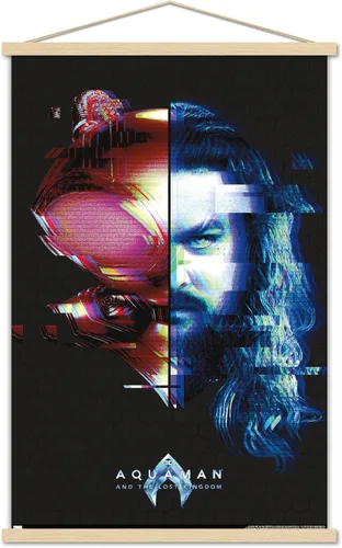 Trends International DC Comics Movie Aquaman y el Reino Perdido - Póster de pared de Faceoff, 22.37 x 34.00 pulgadas, paquete de impresión premium y