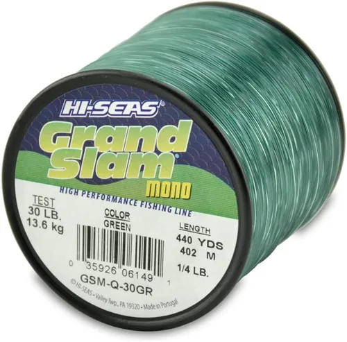 Miniatura 45 de HI-SEAS Línea de pesca de monofilamento Grand Slam - Fuerte y resistente a la abrasión en transparente, rosa, verde, azul humo, amarillo Azul ahumado