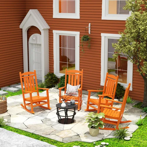 Miniatura 4 de WestinTrends Malibu - Mecedora para exteriores/patio, color naranja