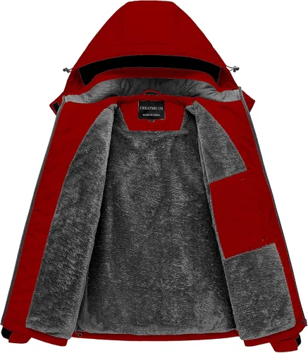 Miniatura 2 de CREATMO US Chaqueta de esquí impermeable de montaña para mujer, resistente al viento, chaqueta de snowboard cálida para invierno