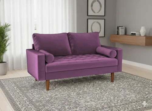 Miniatura 17 de Container Furniture - Sofá de piel sintética para la sala de estar moderna con cojines extraíbles y patas de madera maciza, sofá estilo lujoso