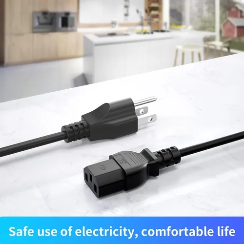 Miniatura 2 de Cable de alimentación para monitor de 3 clavijas, cable de alimentación de computadora de 4 pies (3.9 ft) para monitor Samsung, LG, HP, AOC, Acer