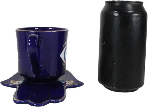 Miniatura 9 de Ebros Gift Wicca Occult Evil Eye Of Providence With Hamsa Quirología Quirología Palmistry Taza de café Taza de té con platillo Juego de vasos Wicca