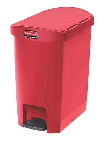 Miniatura 15 de Rubbermaid Commercial Products - Bote de basura Streamline Slim con pedal Papelera de plástico, 4 galones (15 litros), color rojo, con manos