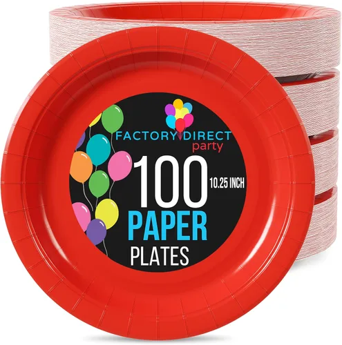 Miniatura 21 de Exquisite Party Solids - Platos desechables de papel amarillo de 7 pulgadas, para fiestas, 100 unidades, resistentes, 350 GSM, suministros