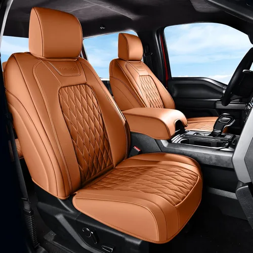 Miniatura 14 de Coverado Funda de asiento de cuero, ajuste personalizado para fundas de asiento Ford F150, fundas de asiento para camioneta Ford F150 impermeables
