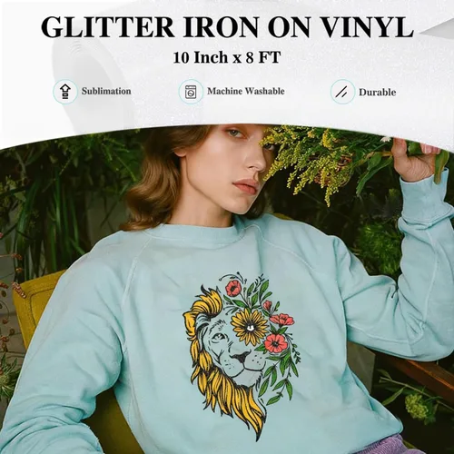 Miniatura 7 de HTVRONT - Rollo de vinilo termotransferible, 10 in x 8 ft, para diseños en camisetas, fácil de cortar y despegar, para planchar y todas las máquinas