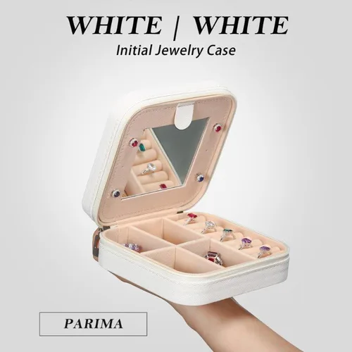 Miniatura 2 de Parima Joyero grande para niñas, joyero con inicial de viaje para niñas Caja organizadora de joyas grande Joyero de viaje organizador de joyero