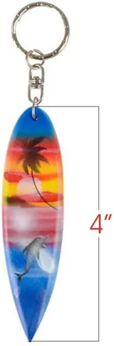 Miniatura 3 de ArtCreativity Llaveros de madera para tabla de surf, juego de 12, divertidos llaveros para mochila, bolso, equipaje, grandes recuerdos de fiesta