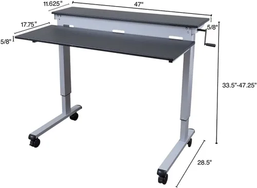 Miniatura 44 de DESK STORE - Escritorio para computadora ajustable para estar sentado o parado