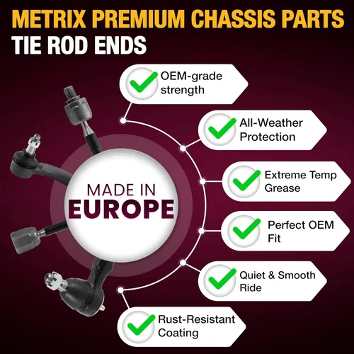 Miniatura 6 de Metrix Premium Chassis Parts - Kit de 2 extremos de barra de acoplamiento exterior delantera para Mazda Protege5 02-03, 00-06 MPV, 99-03 Protege