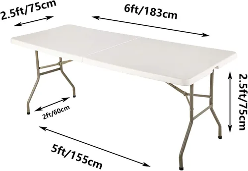 Miniatura 5 de LZY Cubierta de Mesa Elástica Ajustable de Spandex para Mesa Plegable de 6 pies, 4 pies o 8 pies, Mantel de Cóctel Rectangular, Perfecto para Fucsia
