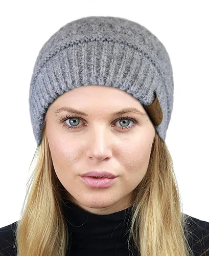Miniatura 446 de C.C Trendy Warm Chunky Soft Stretch Cable Knit Beanie