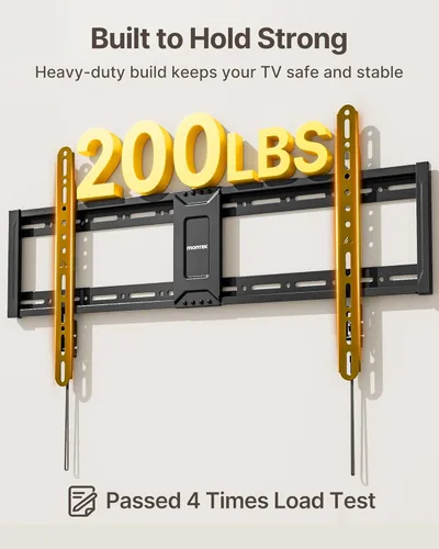 Miniatura 3 de monTEK Soporte de pared para TV de montaje fijo para televisores de 43–95 pulgadas, soporte ultra delgado de bajo perfil de 1.1", capacidad de 200