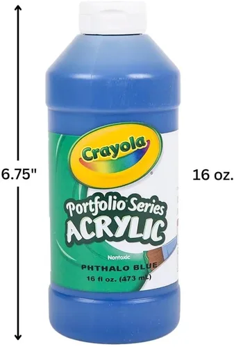 Miniatura 2 de Crayola Portfolio Series Pintura acrílica de 16 onzas, azul ftalo, pinta (20-4016-316)