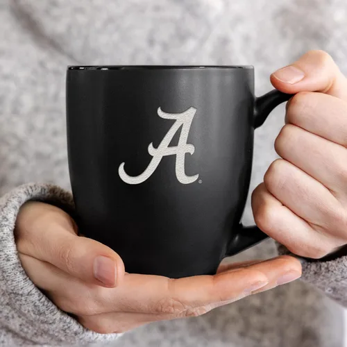 Miniatura 2 de Rico Industries - Taza de cerámica mate negra con grabado láser estándar de 15oz para NCAA (escuelas T & U) - Para bebidas calientes o frías